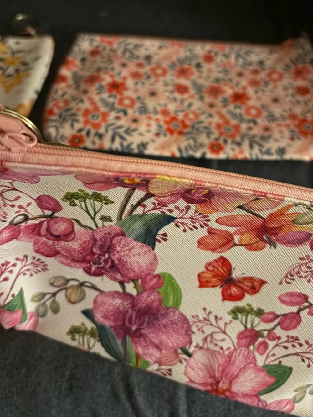 Floral Zip Pouch - Pink & Multicolor